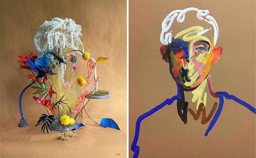 Artist Performs Floral Interpretations Of Great Works Of Art