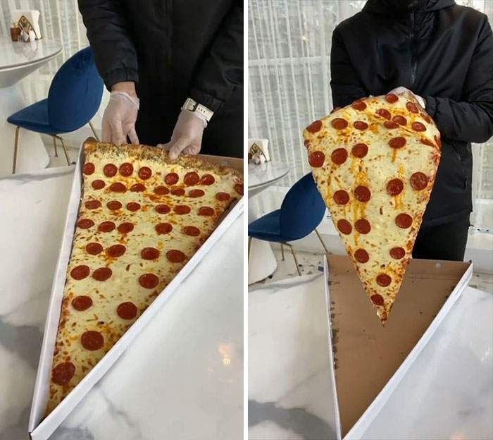 This Nasty Looking Slice Of Giant Pizza