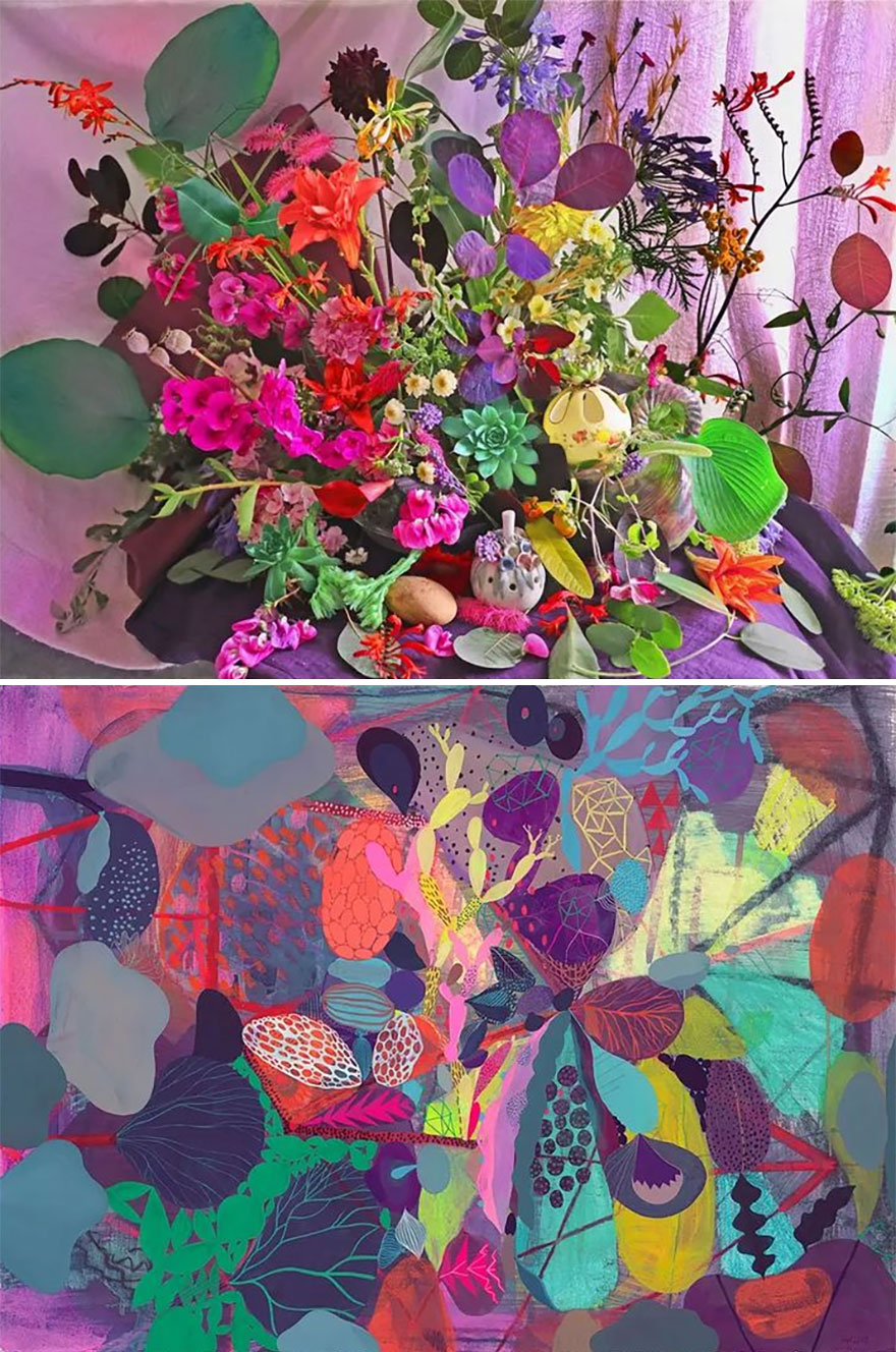 Artist Performs Floral Interpretations Of Great Works Of Art
