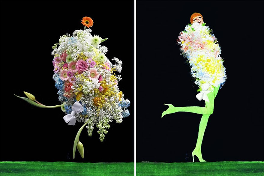 Artist Performs Floral Interpretations Of Great Works Of Art