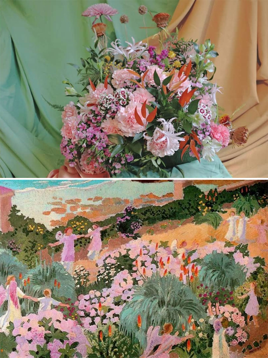 Artist Performs Floral Interpretations Of Great Works Of Art