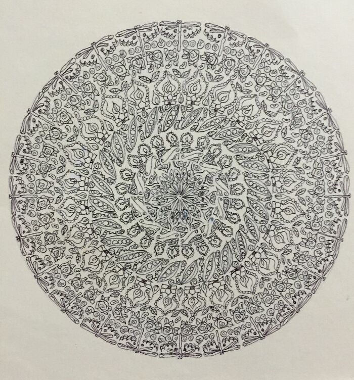 Nature Mandala, Ballpoint Pen On Sketch Pad