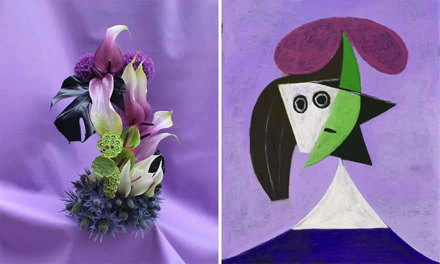 Artist Performs Floral Interpretations Of Great Works Of Art