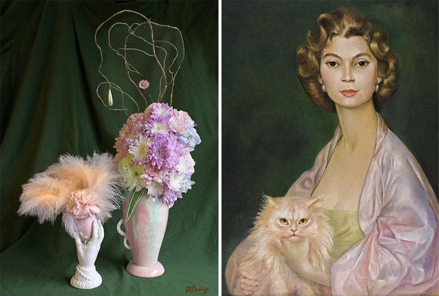 Artist Performs Floral Interpretations Of Great Works Of Art