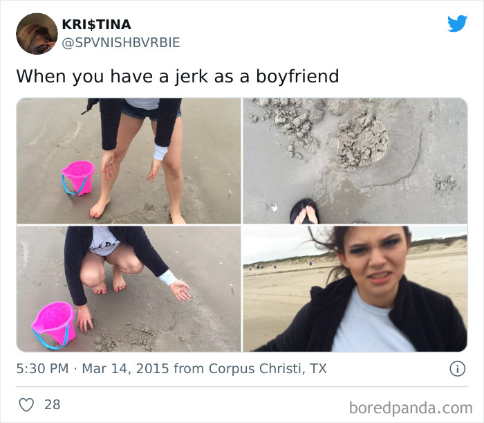 This Guy Destroyed His Girlfriend's Sand Castle