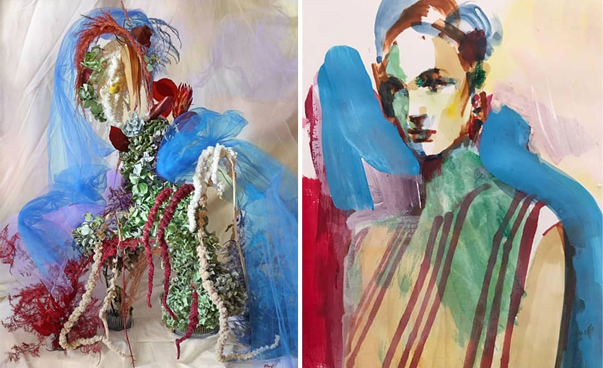 Artist Performs Floral Interpretations Of Great Works Of Art