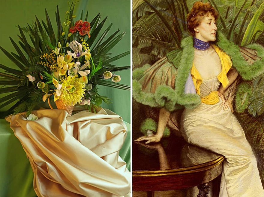 Artist Performs Floral Interpretations Of Great Works Of Art