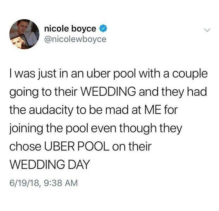 Shame On That Couple! Don’t Do An Uberpool On Your Wedding Day