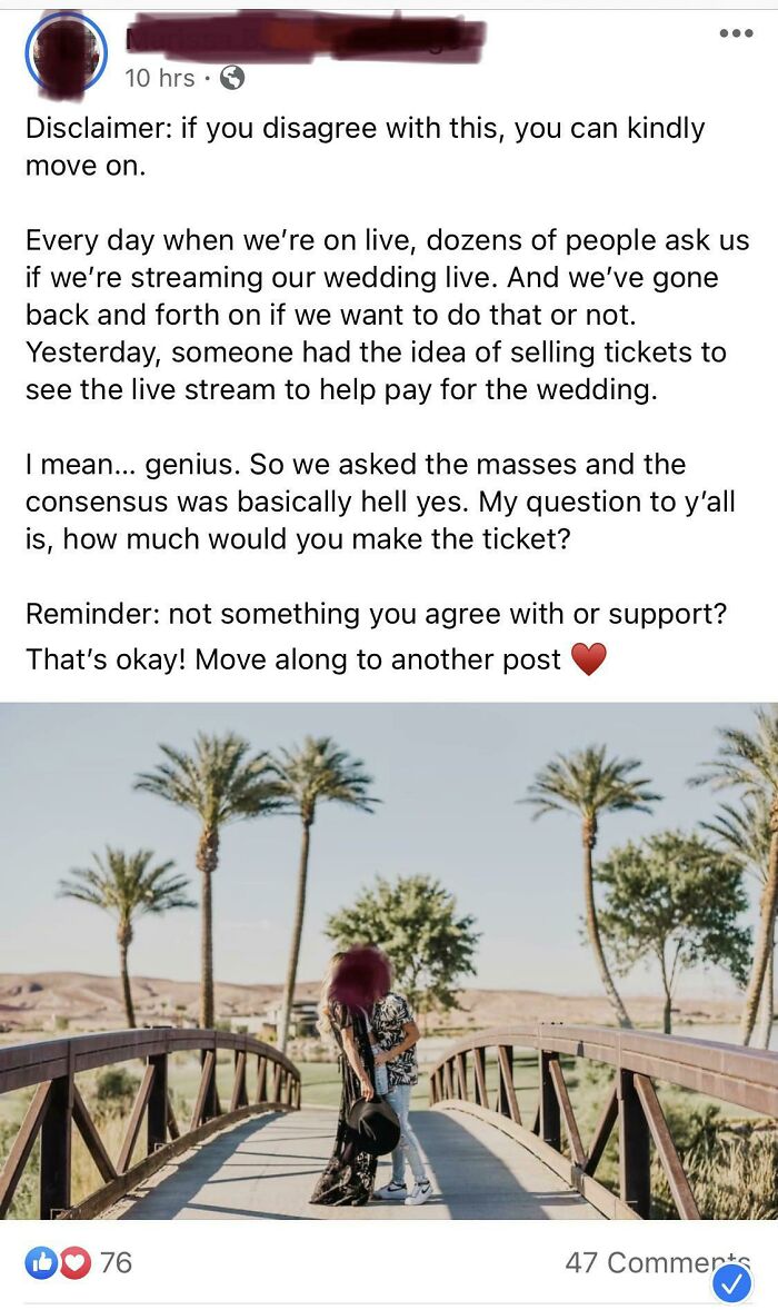 Have Strangers Pay To Watch Wedding