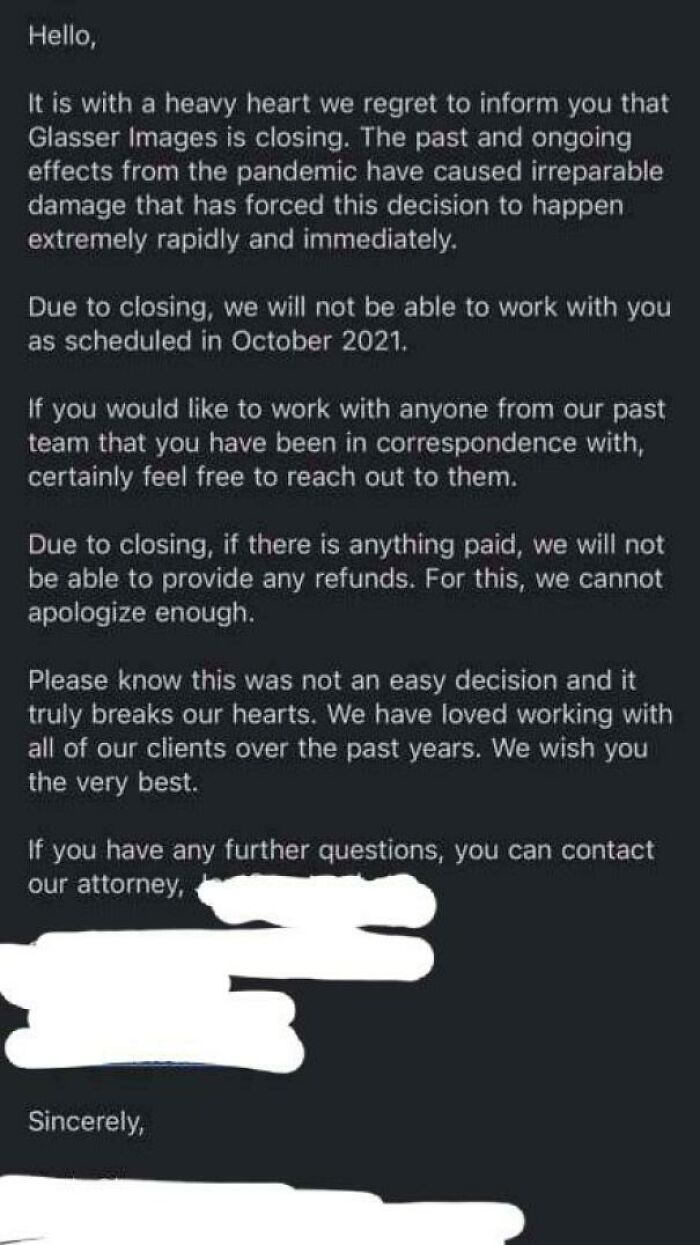 A Wedding Photography/ Videography Agency I Used To Work For Suddenly Shut Down. They're Refusing To Refund Clients Or Pay Open Invoiced For Their Subcontractors