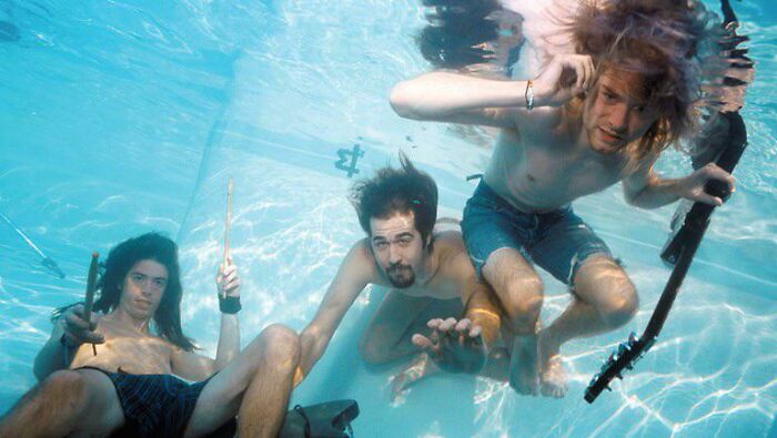 Nirvana During The Photo Shoot For Their Album Nevermind, Which Was Released 30 Years Ago. 1991