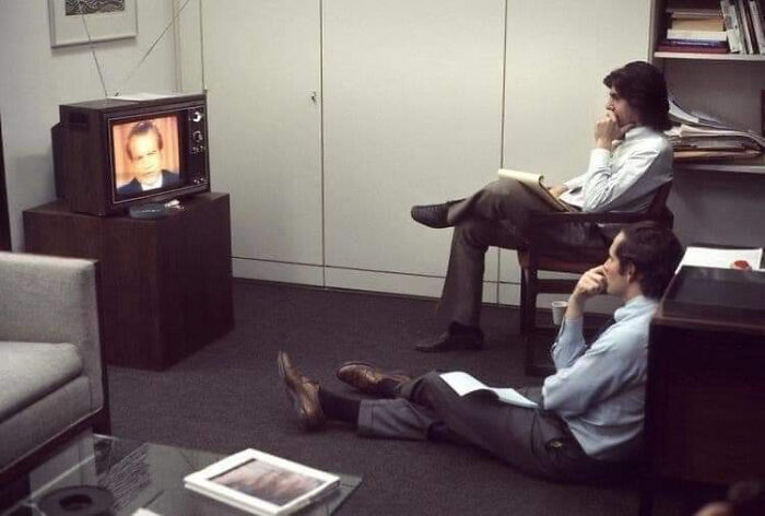 Reporters Who Exposed The Watergate Scandal Watch President Nixon Resign, 1974