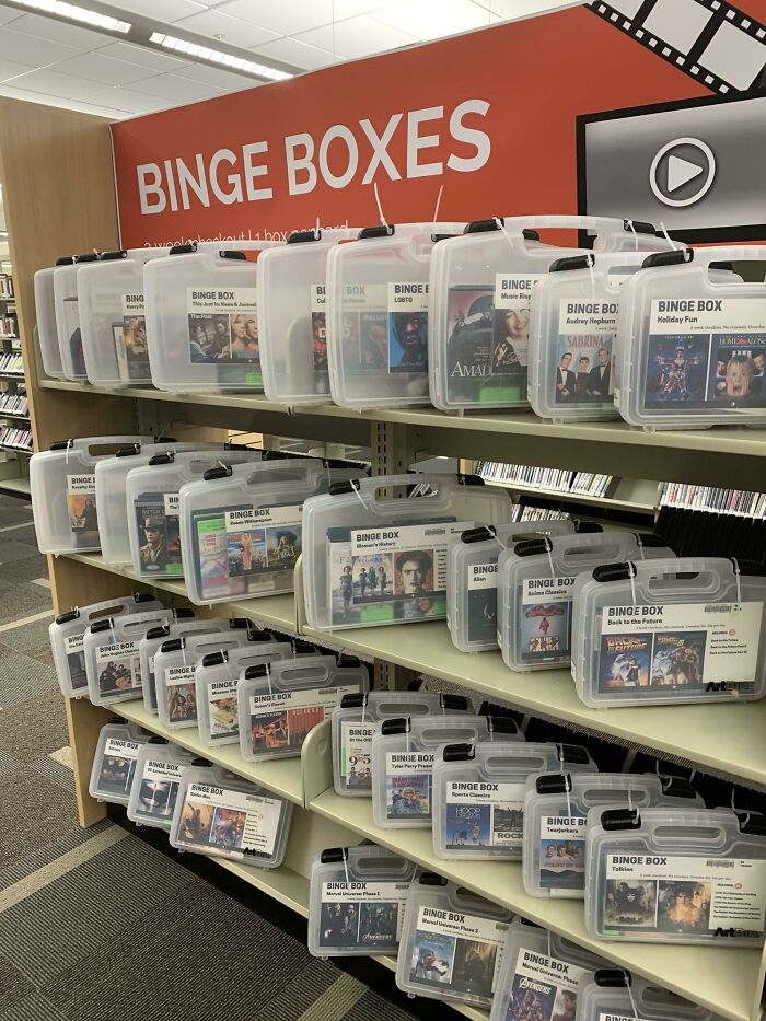 My Local Library Has “Binge Boxes” In The Film Section