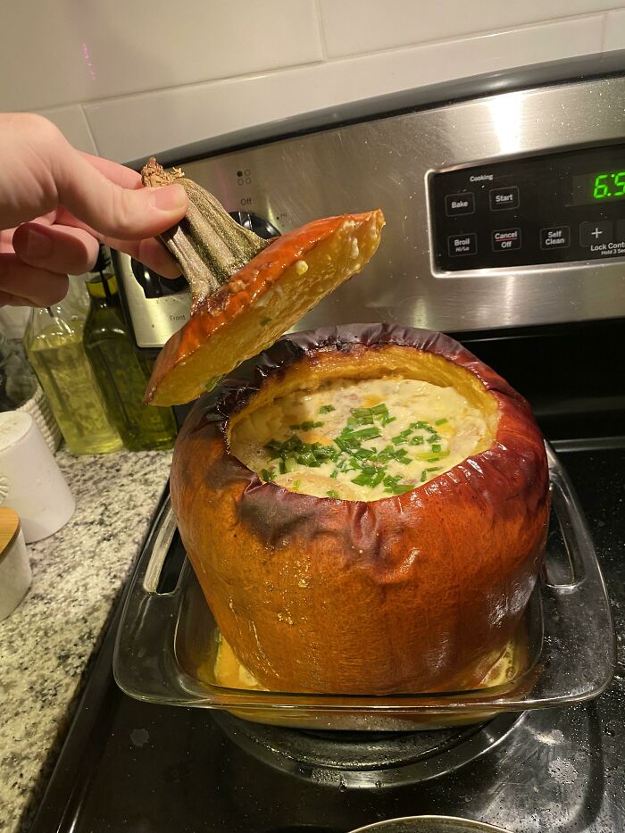 My Girlfriend Made A Stew Inside A Pumpkin
