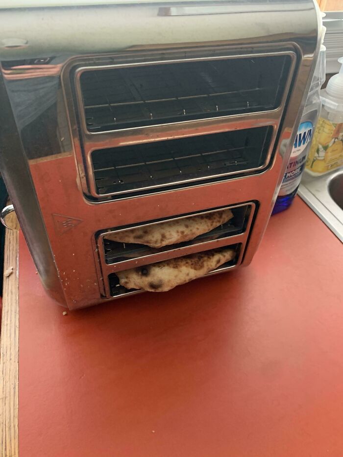 If You Are Lazy Like Me Turn Your Toaster Sideways And Now U Have A Pizza Warmer