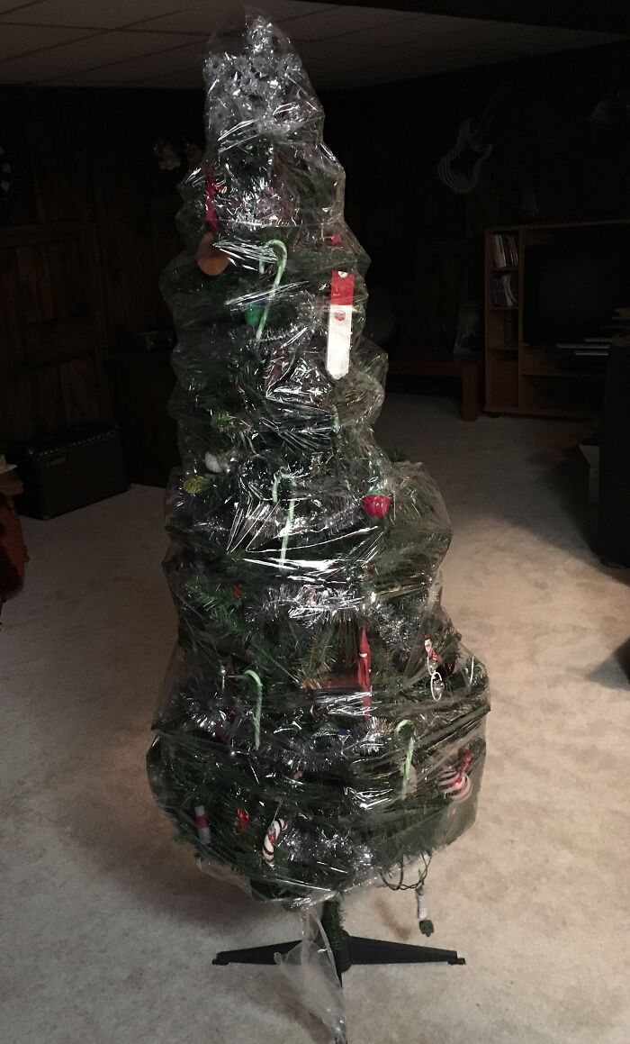 I Trusted My Husband To Clean-Up From Christmas Last Year. This Is What I Discovered When I Went Down To Our Basement To Begin Decorating This Year. Life Hack Or Lazy?