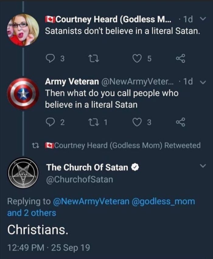 Satanists Just Don't Acknowledge Religions