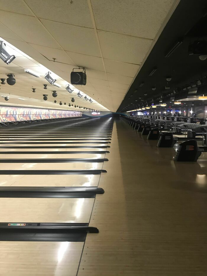 Just Me And The Staff Yesterday At A Bowling Alley With 70 Lanes