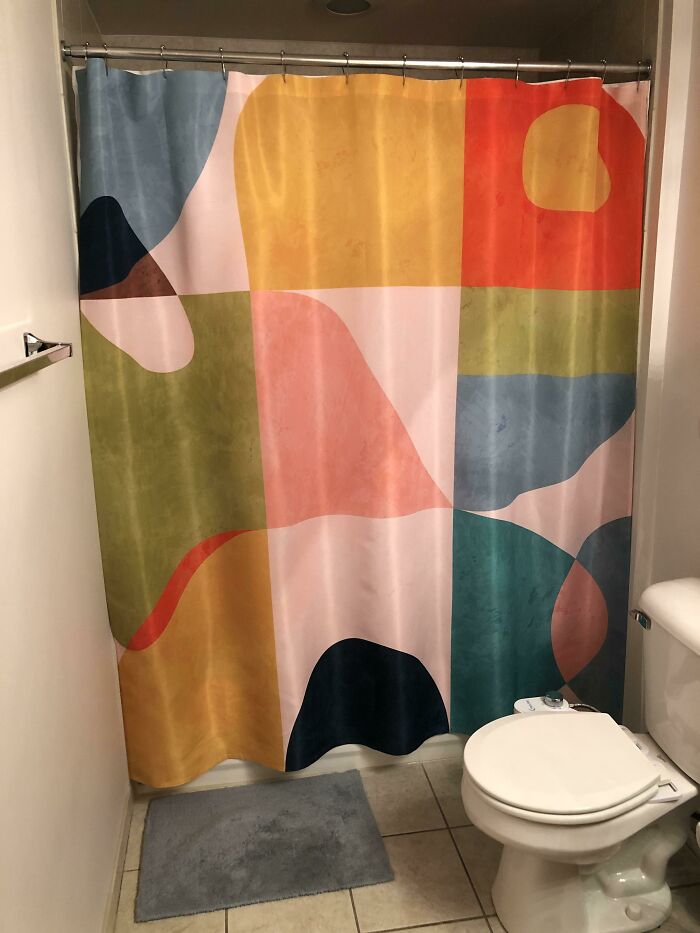 I Got This Funky Shower Curtain For My New Place