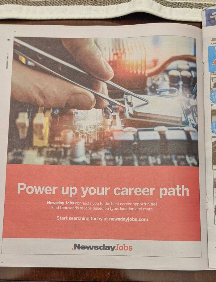 Saw This Full Page Marketing Ad For Finding Jobs
