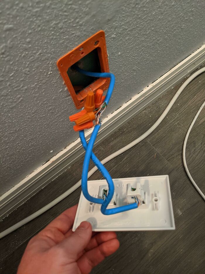 A Friend Hired An Electrician To Run Ethernet Drops In His House