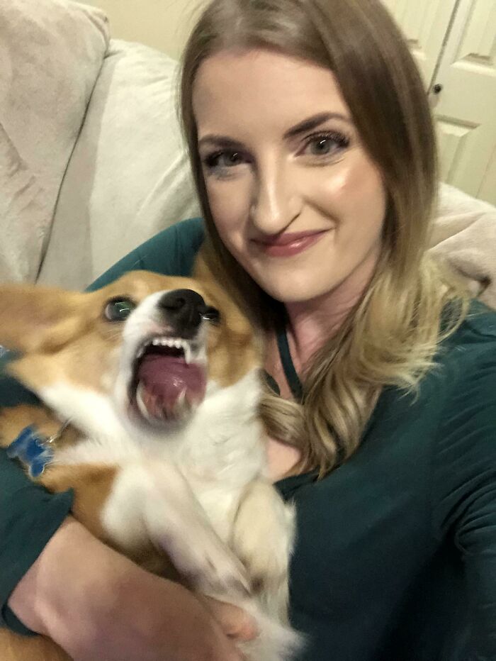 My Sister Tried To Take A Photo With Rocket... It Went As Expected