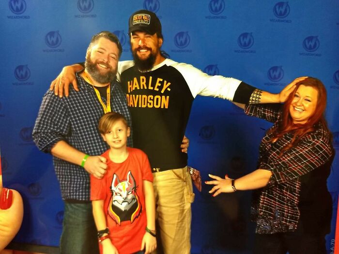 That One Time We Met Jason Momoa And My Husband Came Up With This Great Idea. Two Years Later And I Haven't Washed My Hair