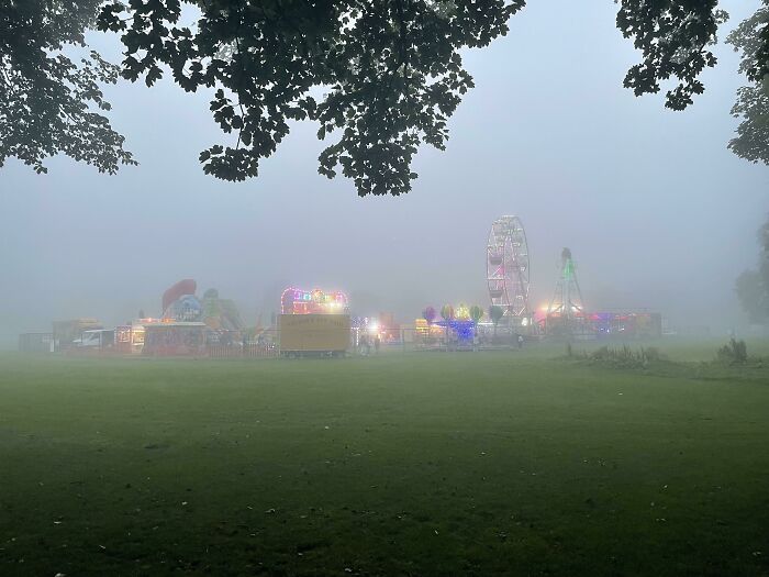 The Fog Makes The Funfair On The Meadows Seem A Little Creepy