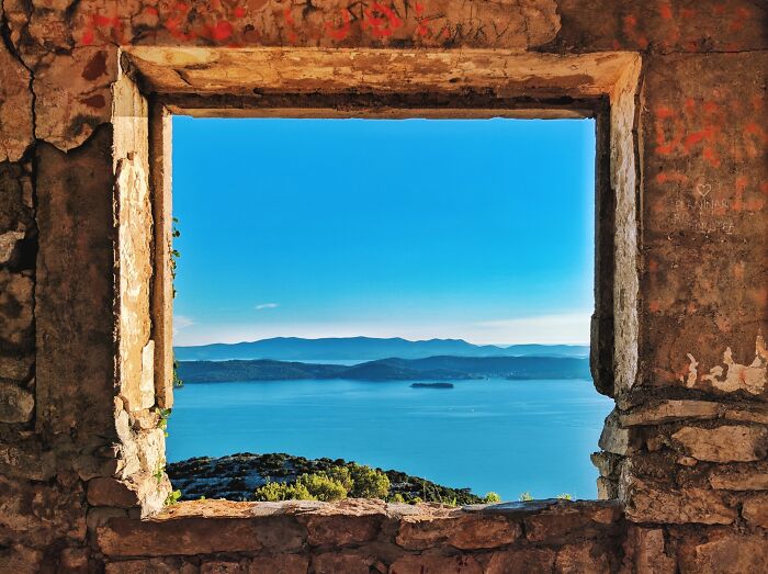 Vistas desde el Fuerte St. Michael en la isla de Ugljan, Croacia