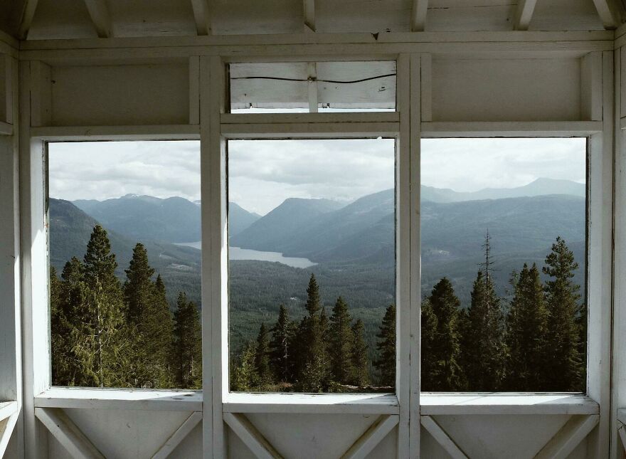 Through The Windows Of A Fire Lookout