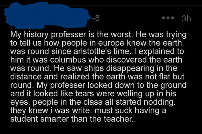 Another Clueless Nitwit Who Thinks They're Smarter Than The Teacher