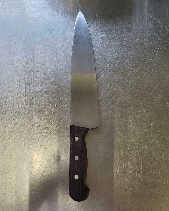 My First Chefs Knife. Victorinox Rosewood. Been With Me A Decade And Seen Heavy Use Daily In A Professional Environment. It's One Tool I Won't Part With