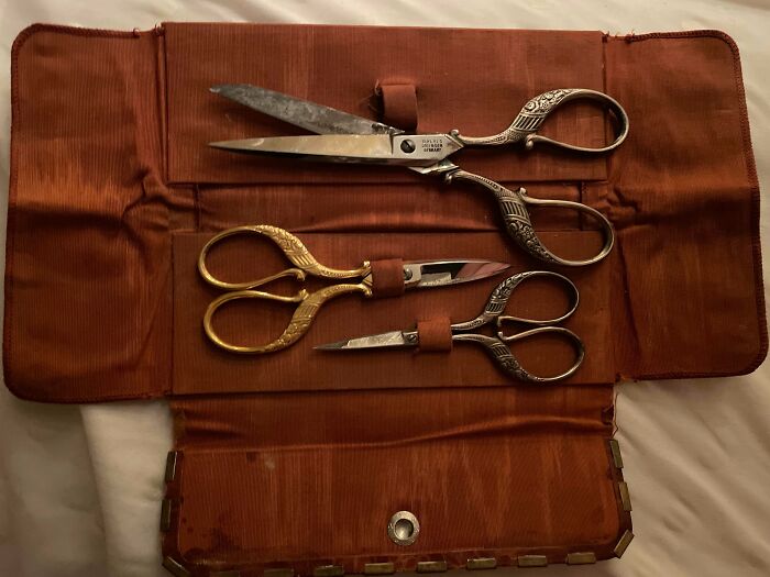 My Great-Grandmother’s Antique Sewing Scissors. Still Sharp As Ever, Used Only For Floss And Thread, Frequently