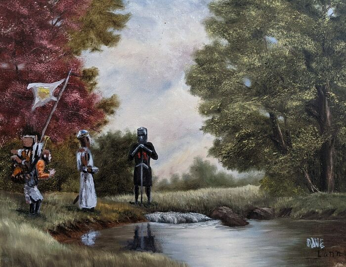 Holy Grail Added To A Thrift Store Painting