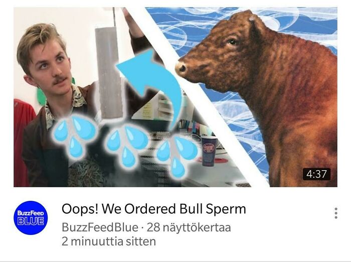 Oh You Silly Buzzfeed, Ordering Bull Sperm By Accident, Aren't You So Goofy