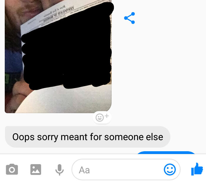 Sure, My Ex Totally Didn't Mean To Send Me A Selfie With Her Marriage Certificate.