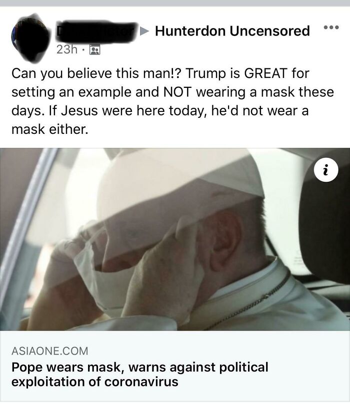 Jesus Wouldn’t Wear A Mask