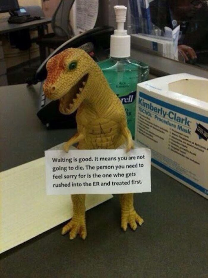 El T-rex del hospital tiene un recordatorio para usted