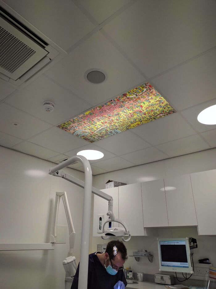My Local Dentist Has A Ceiling "Where's Wally?" For Patients During Appointments