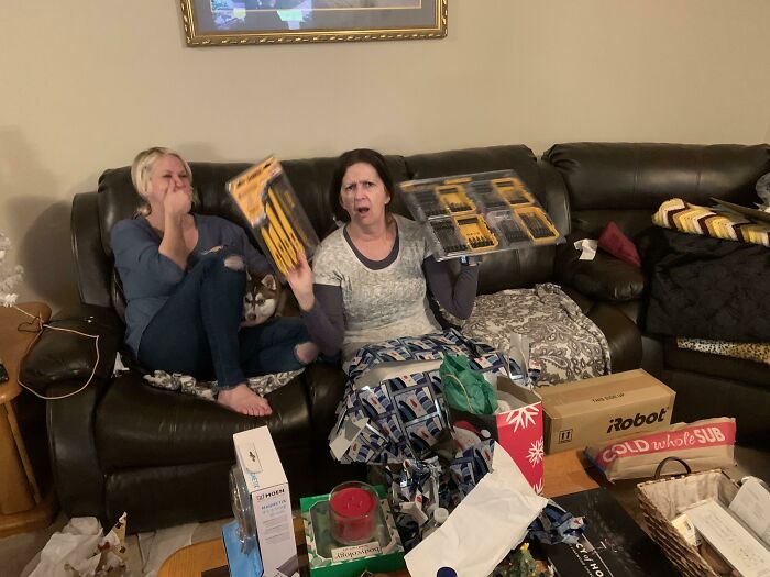 Moms Presents From Dad - Her Face Says It All