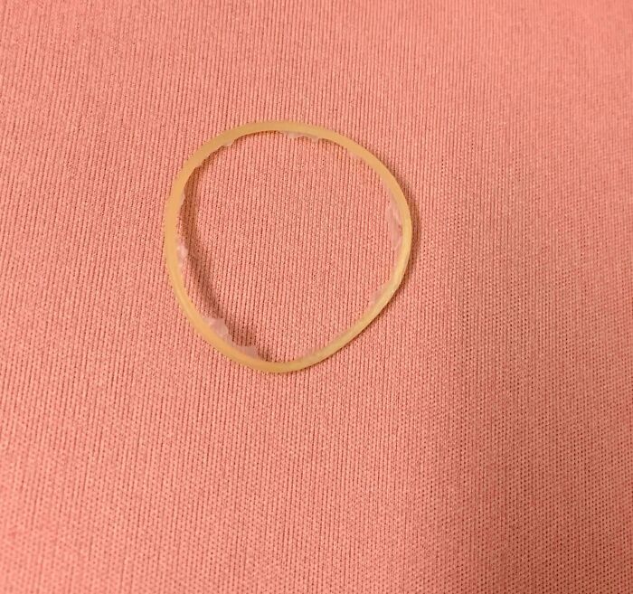 My BF Gave Me This Rubber Band To Bend My Hair. I Didn’t Realize It Wasn’t Really A Rubber Band Until The End Of The Day