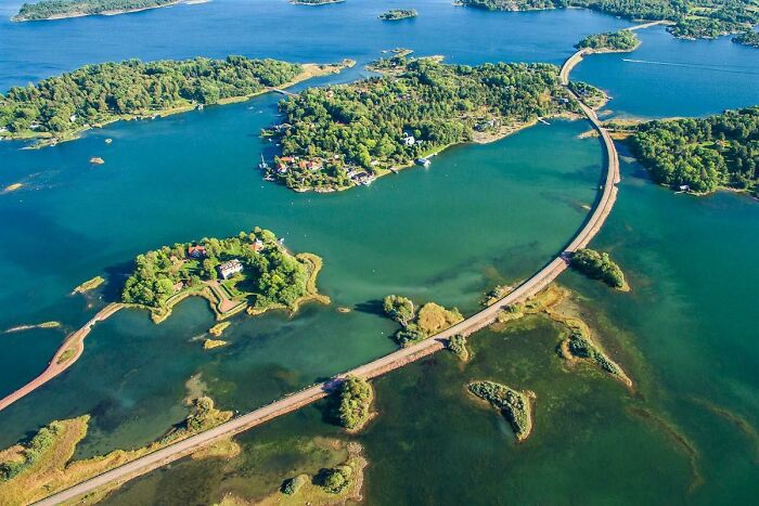 Road Connecting Different Islands In Åland Islands