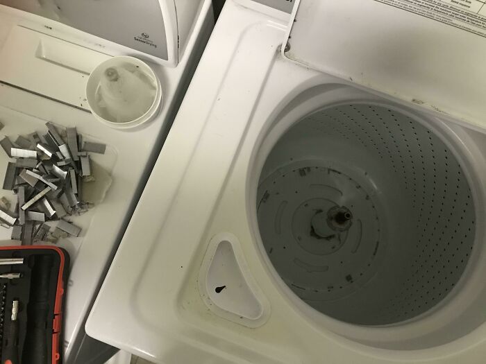 ¿Alguien más ha tenido que quitar el tambor de su lavadora porque ha lavado una caja nueva de grapas, o sólo soy yo?