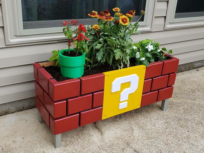 A While Ago I Built A Mario Themed Planter For My Wife