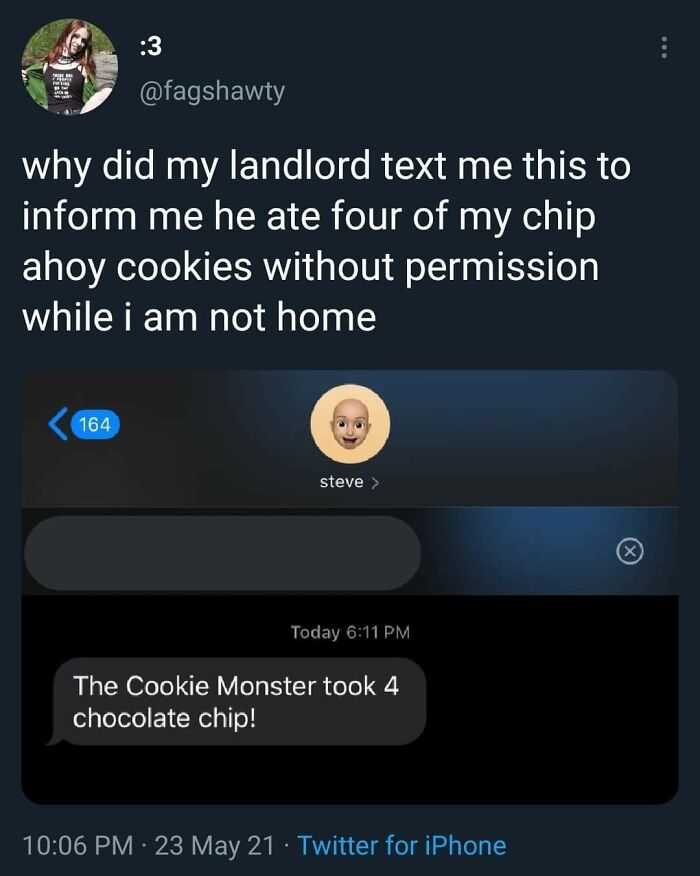 Landlord Helps Himself To Tenant's Cookies