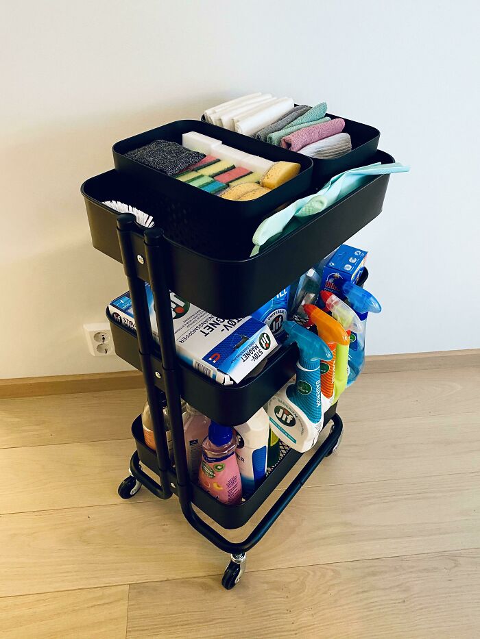 Ikeas Råskog Trolley Turned Out To Be The Perfect Way To Store All My Cleaning Supplies!