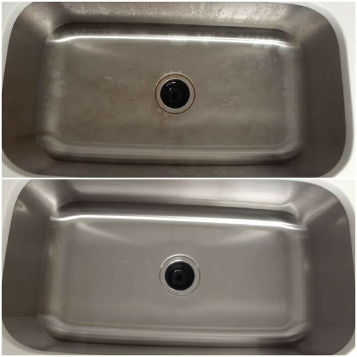 I Didn't Even Know Stainless Steel Sinks Could Be Restored Until I Read A Tip Here About Bar Keepers Friend. Thanks Everyone!
