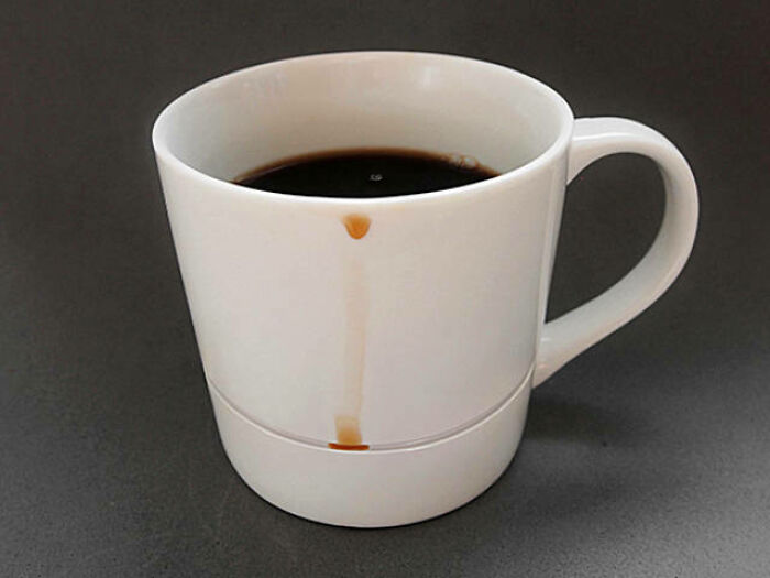 It's A Mug That Stops Coffee From Running All Of The Way Down