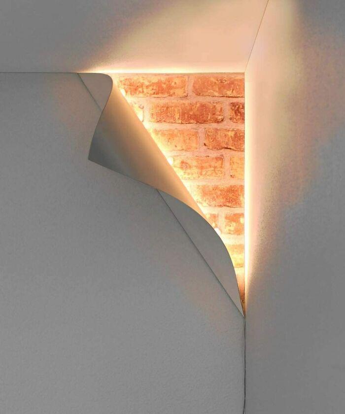 This Corner Light Makes It Looks Like Your Wall Is Peeling Away And Revealing Something Behind It