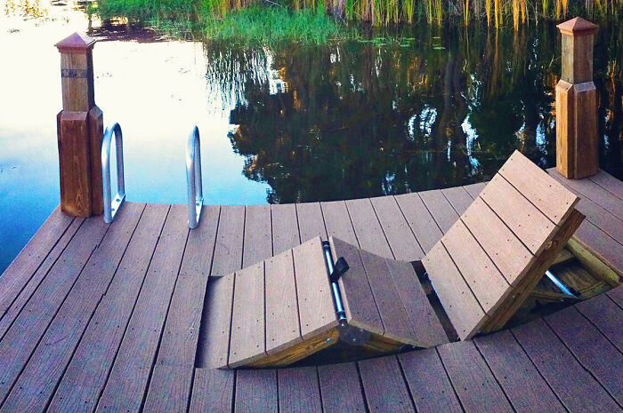 A Lounge Chair Built Into The Dock